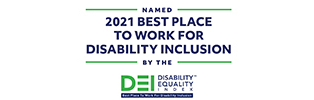 Named 2021 Best Place To work For Disability Incusion by the Disability Equiality Index Award Logo