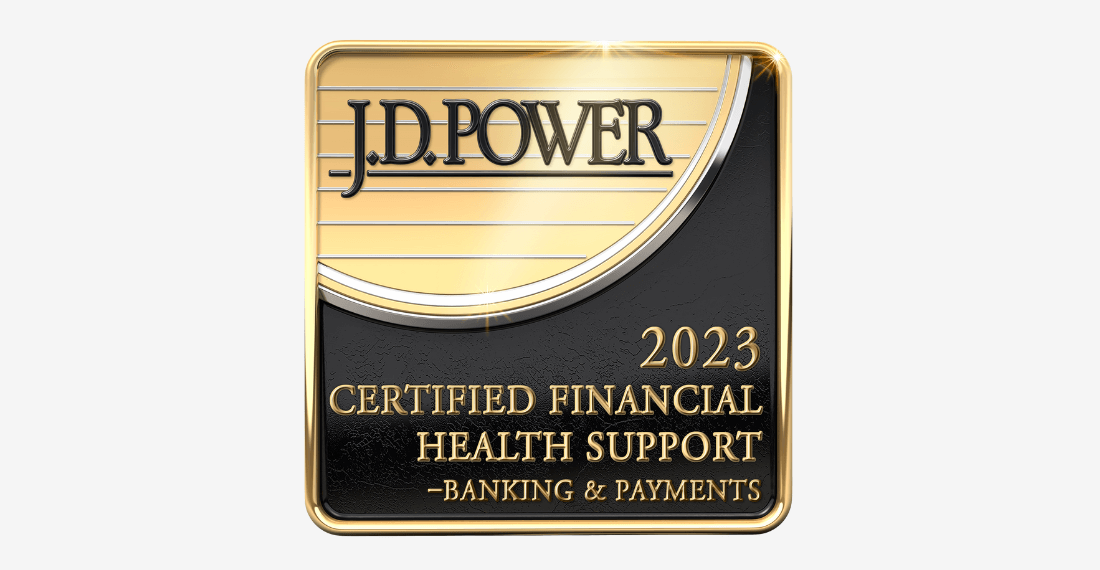 JD Power 2023 certified financial health support - banking and payments award