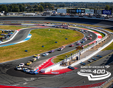 An aerial view of the ROVAL track in action