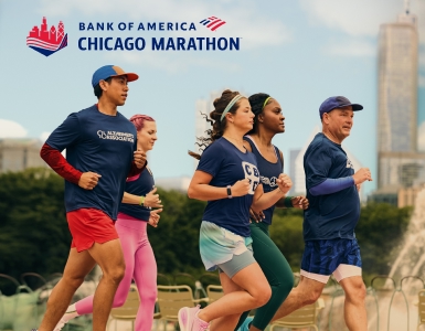 Group of marathon runners running