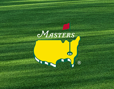 Masters logo overlayed on grass