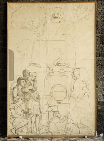 El hombre en el cruce de los caminos (Man at the Crossroads), 1933 (left panel, detail)