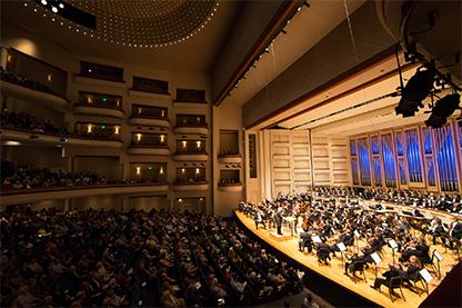 Charlotte Symphony Orchestra performing in a concert hall