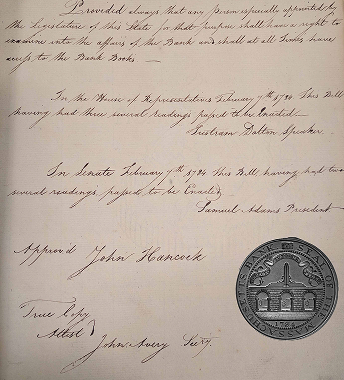 Massachusetts Bank First Deposit