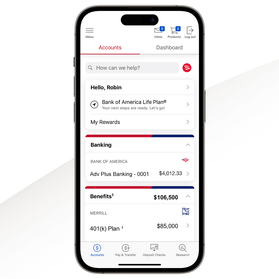 Bank of America mobile banking app