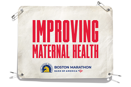 Runner’s bib that says Improving Maternal Health