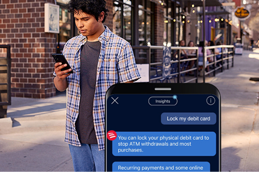 Person looks at digital exchange with Erica®