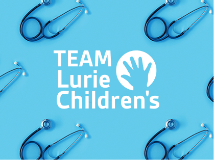 The Team Lurie Children’s logo on a light blue background