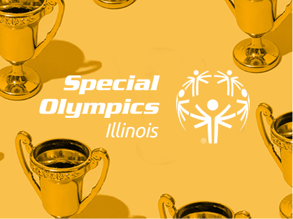 The Special Olympics of Illinois logo on a gold background