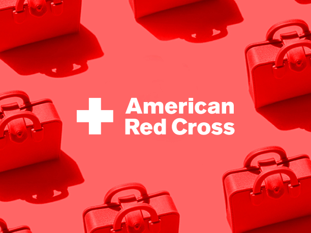 An image of medical kits with the American Red Cross logo
