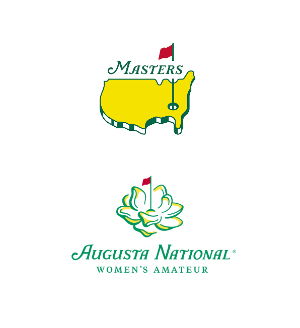 Logotipo de Masters Tournament encima del logotipo de August National Women’s Amateur