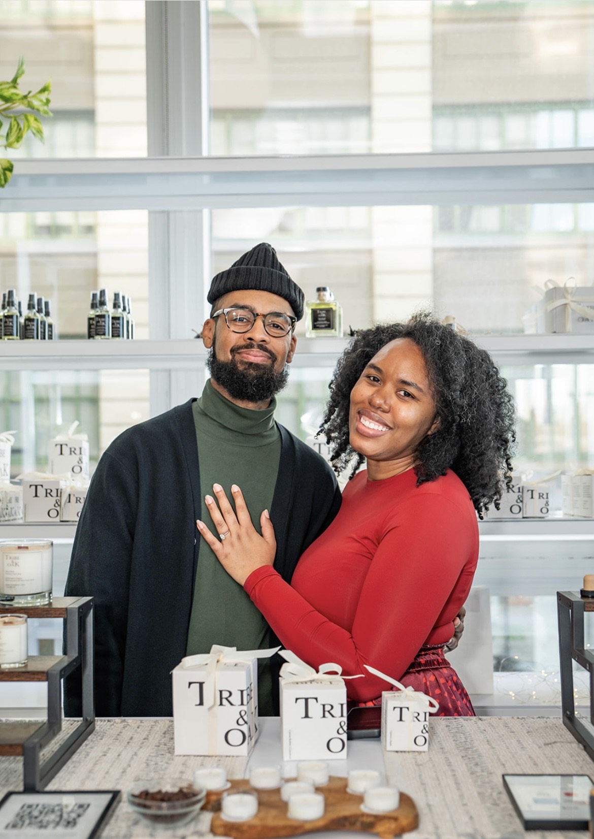 Taylor Tankson and Kareem Wallace, cofounders and small business owners of Tribe & Oak 