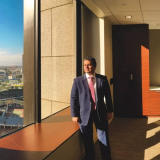 Photo of Bank of America’s Raul Anaya in his office, taken by David Hume Kennerly for the LA Times