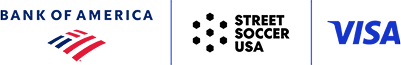 Bank of America, Street Soccer, and VISA triple logo