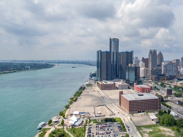 Detroit city river