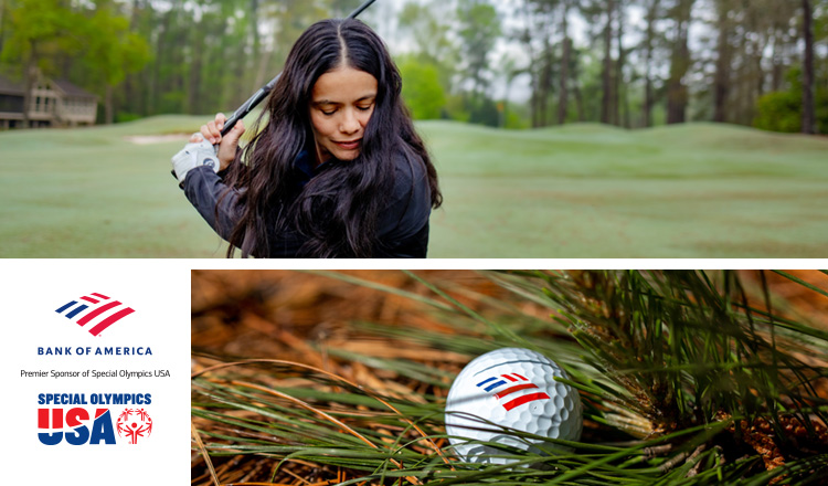 Collage of Amanda Vito playing golf.​