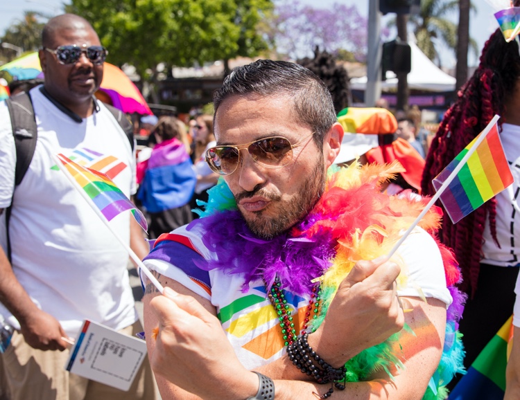 Man at pride parade