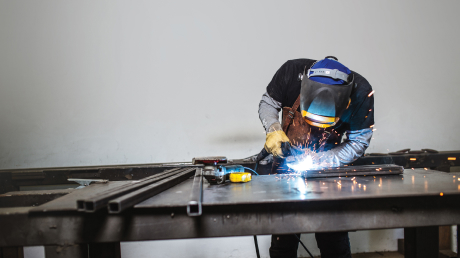 Welder at work