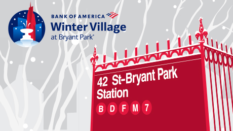 Bank of America Winter Village logo on illustrated graphic