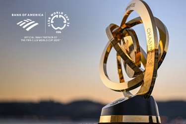 Close-up of the FIFA Club World Cup trophy