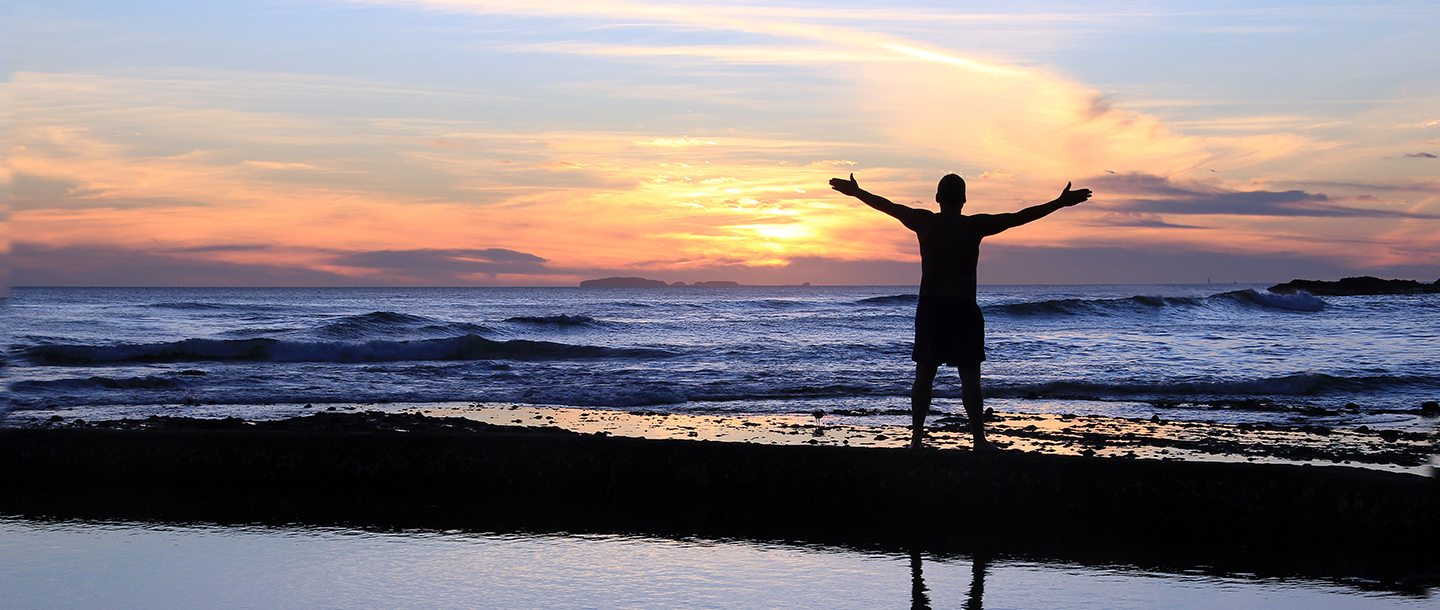 Man jumping on the beach