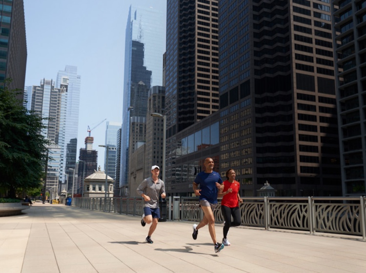 Group of 3 people running