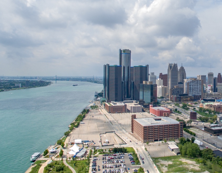 Detroit city river