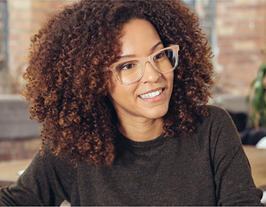 Woman with glasses