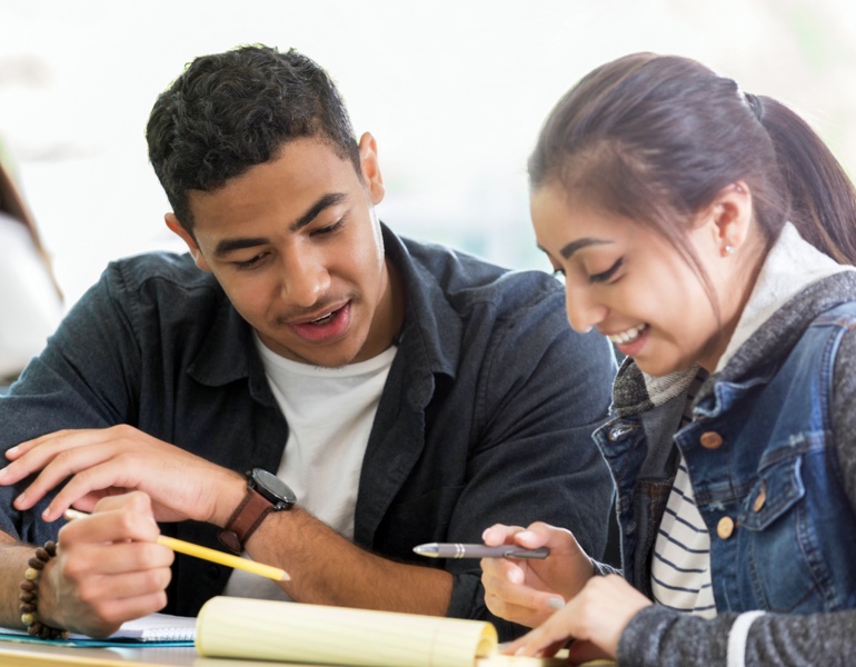 2 students in classroom