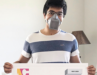 kid wearing a mask