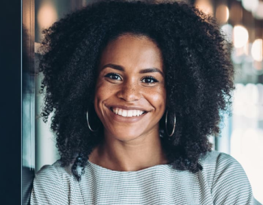 Close-up of a smiling woman Bank of America employee